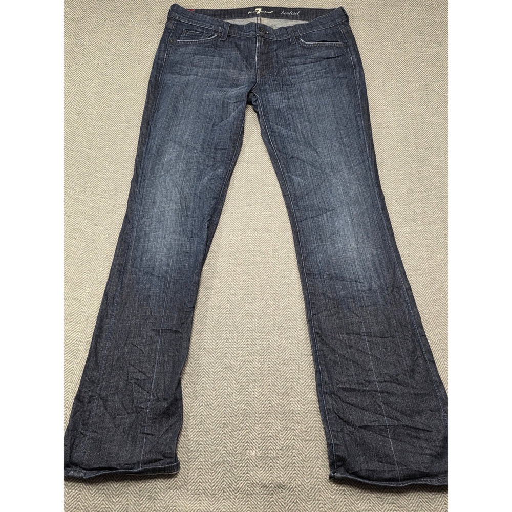 7 For All Mankind Bootcut Jeans Dark Wash‎ Embroidered Pockets  Sz 30